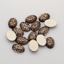 Oval Acrylic Cabochons, Coconut Brown, 14x10x3.9~4.16mm