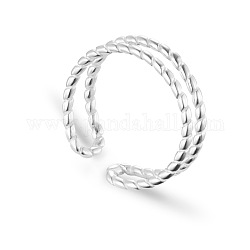 Винтажные 925 кольца-манжеты из стерлингового серебра, открытые кольца, скрученные двойные полосы, серебряные, 16 мм
