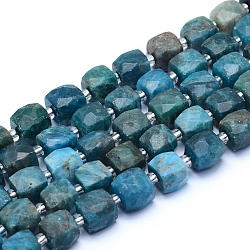 Chapelets de perles en apatite naturelle, facette, cube, 9~10.5x9~10.5x9~10.5mm, Trou: 1mm, Environ 30 pcs/chapelet, 15.55 pouce (39.5 cm)