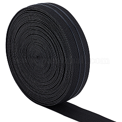 Cordon / bande élastique plat en caoutchouc benecreat, sangle vêtement accessoires de couture, noir, 30mm