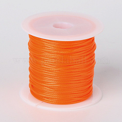 Waxed Polyester Cords, Dark Orange, 1mm, about 10m/roll