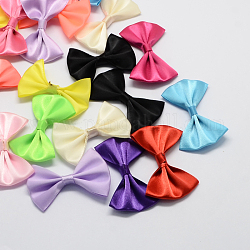 Handmade Woven Costume Accessories, Ribbon Bowknot, Mixed Color, 33x52x8mm, about 200pcs/bag