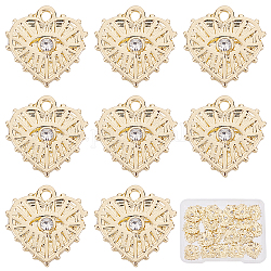 SUNNYCLUE 1 Box 22Pcs 18K Gold Plated Evil Eye Charms Bulk Rhinestone Heart Charms Gold Plated Charms for Jewelry Making Golden Heart Charms Earring Necklace Bracelet Supplies DIY Craft Adult Women