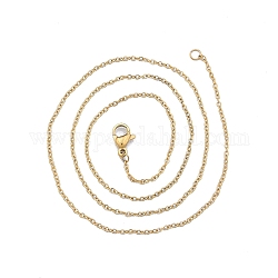 304 collana con catenelle in acciaio inossidabile per uomo donna, oro, larghezza: 1.2 mm, 17.72 pollice (45 cm)