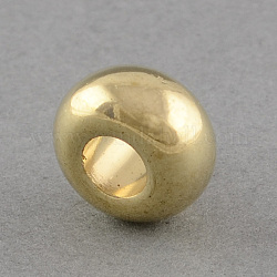 Large Hole CCB Plastic Rondelle European Beads, Golden, 10x5.5mm, Hole: 4mm, about 1410pcs/500g
