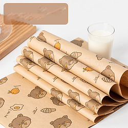 Pergamentpapier, für selbstgemachte Lebensmittelverpackungen, Rechteck mit Bärenmuster, Fischcremesuppe, 280x374 mm, 50 Stück / Beutel