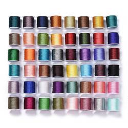 Polyester Braided Metallic Thread, for DIY Braided Bracelets Making and Embroidery, Mixed Color, 0.6mm, 9-Ply, about 38.27 yards(35m)/roll