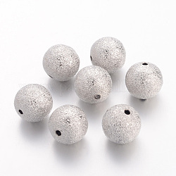 Perle di ottone testurizzate, nichel libero, tondo, colore nichel, misura:circa12mm di diametro, Foro: 1.8 mm