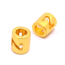 Perlas de letras de aleación, columna, color dorado mate, letter.z, 6.5x6mm, agujero: 3 mm