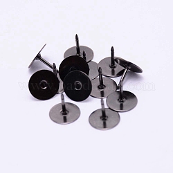 Épingles à tête en laiton Écologiques, plat rond, gunmetal, 10x9mm, pin: 1.2 mm