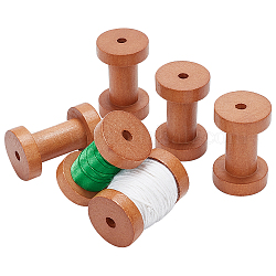 PH PandaHall 8pcs Wooden Empty Spools, 2.36 inch Unfinished Wood Empty Bobbins Natural Wooden Spools Vintage Spools for Embroidery and Sewing Machines DIY Crafts and Arts