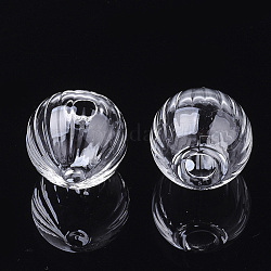 Выдувные стеклянные глобусы ручной работы, для изготовления подвесок из стеклянных флаконов, тыква, прозрачные, 16x14~15 мм, половину отверстия: 5 мм