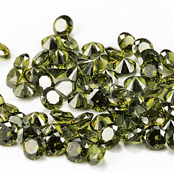 Rautenförmigen Zirkonia zeigte zurück Cabochons, facettiert, olivgrün, 5 mm
