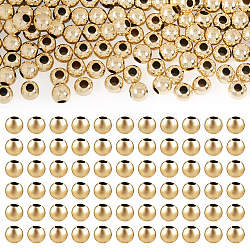 Perles remplies d'or jaune, 1/20 or 14k rempli, ronde, 2x2mm, Trou: 0.8mm