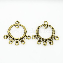 Tibetan Style Chandelier Components Links, Cadmium Free & Nickel Free & Lead Free, Ring, Antique Bronze, 26x25x2mm, Hole: 1.5mm