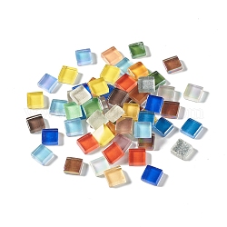 Cabujones de vidrio de azulejos de mosaico, Para decoración del hogar o manualidades de diy, cuadrado, color mezclado, 10x10x4mm, aproximamente 1000 unidades / 1000 g