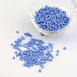 8/0 Opaque Colours Round Glass Seed Beads, Cornflower Blue, Size: about 3mm in diameter, hole:1mm, about 1101pcs/50g
