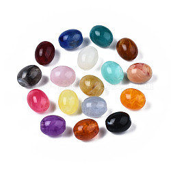 Acryl-Perlen, Nachahmung Edelstein-Stil, Fass, Mischfarbe, 13x10 mm, Bohrung: 2 mm