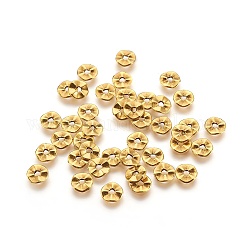 Perline distanziali ondulate in stile tibetano, cadmio & nichel &piombo libero, torsione rotonda e piatta, oro antico, 7x1mm, Foro: 1 mm