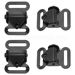 Iron Adjuster Buckles for Webbing Bag Strap, Electrophoresis Black, 5.2x3.8x1.4cm, Hole: 5mm, Inner Diameter: 2.8x0.5cm