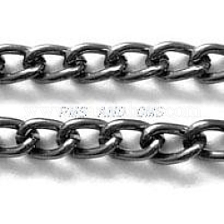 Aluminium Twisted Chains Curb Chains, Unwelded, Nickel Free, Oxidated in Black, Link: 4x5.2x1mm