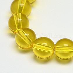 Synthetic Quartz Beads Strands, Imitation Citrine, Round, Dyed, Gold, 10mm, Hole: 1mm, about 38pcs/strand, 14.3inch