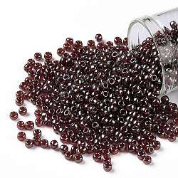 Toho perles de rocaille rondes, Perles de rocaille japonais, (330) rouille lustrée or, 8/0, 3mm, Trou: 1mm, à propos 222pcs / bouteille, 10 g / bouteille