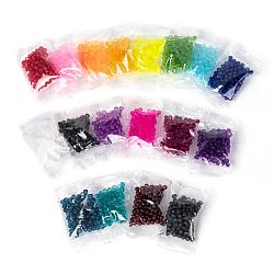 15 farbige transparente Glasperlen, für die Herstellung von Perlenschmuck, matt, Runde, Mischfarbe, 4 mm, Bohrung: 1.3~1.6 mm, über 100pcs / Farbe, 15 Farben, 1500 Stück / Set