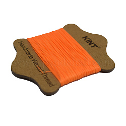 Cordon en nylon ciré, rouge-orange, 0.65mm, environ 21.87 yards (20m)/carte