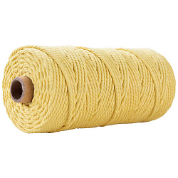 工芸品の編み物用の綿糸  ライトカーキ  3mm  約109.36ヤード（100m）/ロール