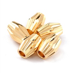 Messing Perlen, langlebig plattiert, Doppelkegel, echtes 24k vergoldet, 7x5 mm, Bohrung: 2 mm