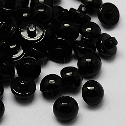 Taiwan Acrylic Dome Shank Buttons, 1-Hole, Black, 8x8mm, Hole: 1mm