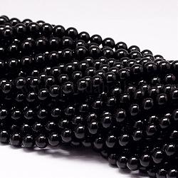 Natürliche schwarze Turmalin Perlen Stränge, Klasse AA, Runde, 10 mm, Bohrung: 1 mm, ca. 38 Stk. / Strang, 15.7 Zoll
