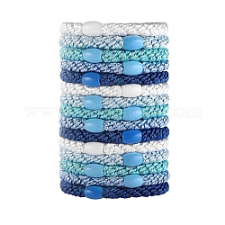 Haargummis aus elastischen Fasern, für Mädchen oder Frauen, Himmelblau, 53 mm, 15 Stück / Set
