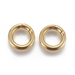 304 acero inoxidable anillos de la puerta de primavera, o anillos, anillo, dorado, 10 calibre, 15x2.5mm, diámetro interior: 9 mm