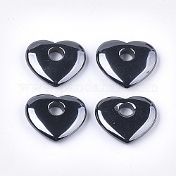 Non-magnetic Synthetic Hematite Pendants, Heart, 29.5x30x8mm, Hole: 8mm