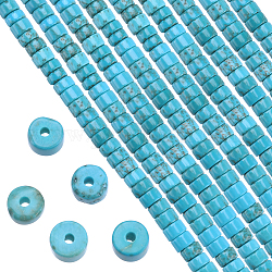 Sunnyclue 2 fili fili di perline di howlite naturale, tinti e riscaldato, perline Heishi, Rotondo piatto / disco, 4~4.5x2.5mm, Foro: 0.7 mm, circa 167pcs/filo, 15.43 pollice (39.2 cm)