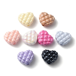 Perles acryliques opaques, cœur, couleur mixte, 17.5x20.5x1mm, Trou: 3.2mm