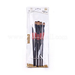 Penna pennello in nylon con olio per capelli, con tubo di alluminio, nero, 180~195x5~9 mm, 5 pc / insieme