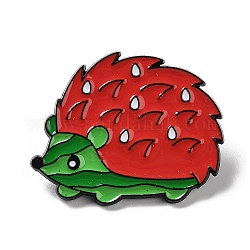 Wassermelone Obst Tier Legierung Emaille Pin Brosche, Igel, 24x30x1.5 mm