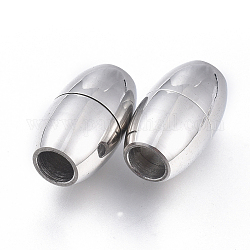 304 chiusura magnetica in acciaio inossidabile con estremità incollate, ovale, colore acciaio inossidabile, 13.5x8x8mm, Foro: 4 mm
