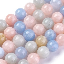 Chapelets de perles de quartz naturel, imitation couleur morganite, teinte, ronde, 6mm, Trou: 1mm, Environ 63 pcs/chapelet, 14.7~14.9 pouce (37.5~38 cm)