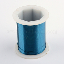 Alambre de joyería de cobre redondo, acero azul, 28 calibre, 0.3mm, aproximadamente 9 pie (3 yardas) / rollo, 12 rollos / caja