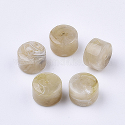 Perles acryliques, style de pierres fines imitation, Couleur de deux tons, colonne, tan, 17.5x12mm, Trou: 2mm