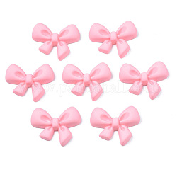 Opaque Spray Painted Acrylic Cabochons, Bowknot, Pink, 23x27x6mm