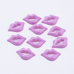 Acrylic Lip Shaped Cabochons, for Valentine's Day, Medium Orchid, 18x13x3.5mm