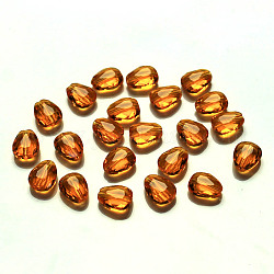 Imitation Austrian Crystal Beads, Grade AAA, Faceted, teardrop, Orange Red, 12x9x3.5mm, Hole: 0.9~1mm