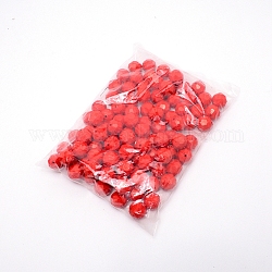 Abalorios acrílicos opacos, facetados, redondo, rojo, 20mm, agujero: 2 mm, 100 unidades / bolsa