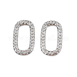 304 Edelstahl verbindet Ringe, mit Strass-Kristall, Oval, Edelstahl Farbe, 22.5x13x2 mm