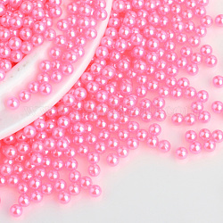 Perles acryliques de perles d'imitation, sans trou, ronde, rose chaud, 10mm, environ 1000 pcs / sachet 